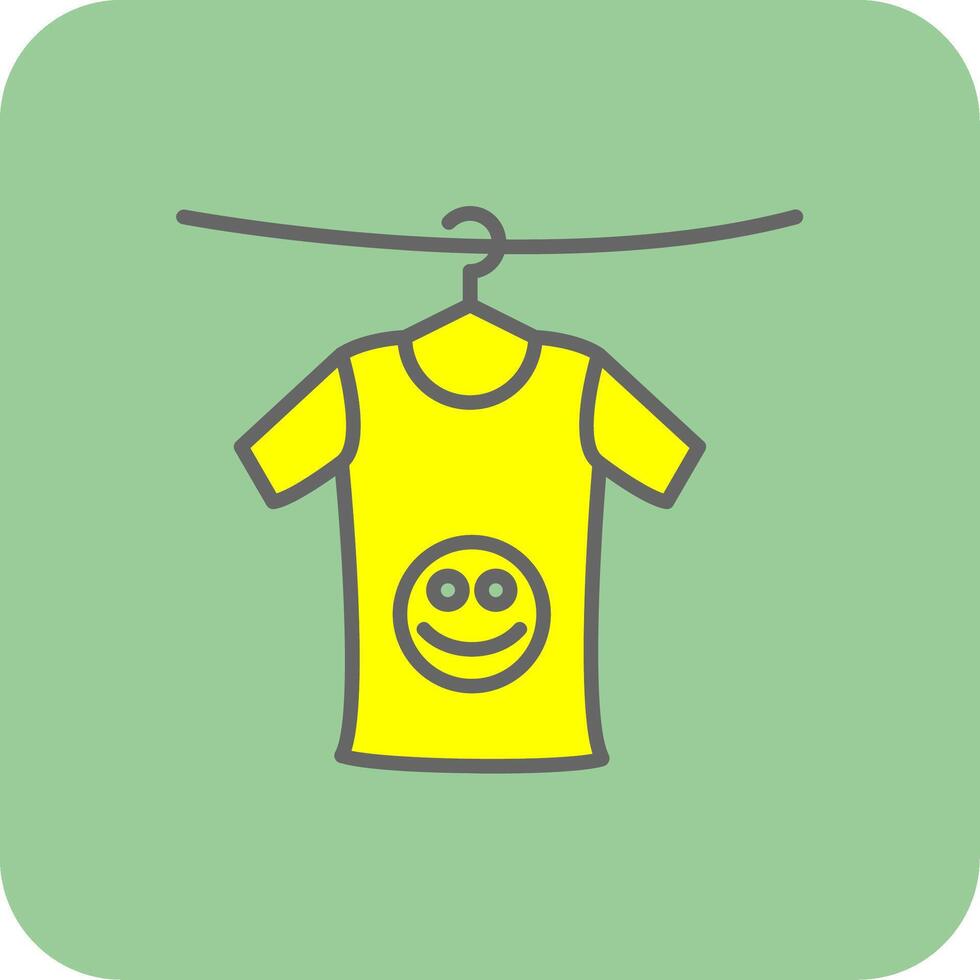 ropa lleno amarillo icono vector