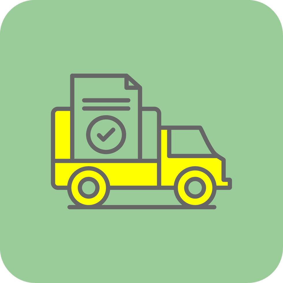 Proof Of Delivery Filled Yellow Icon vector