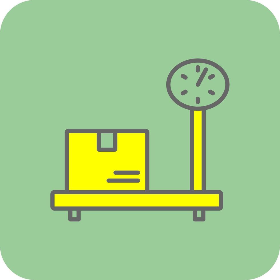 Weighting Filled Yellow Icon vector