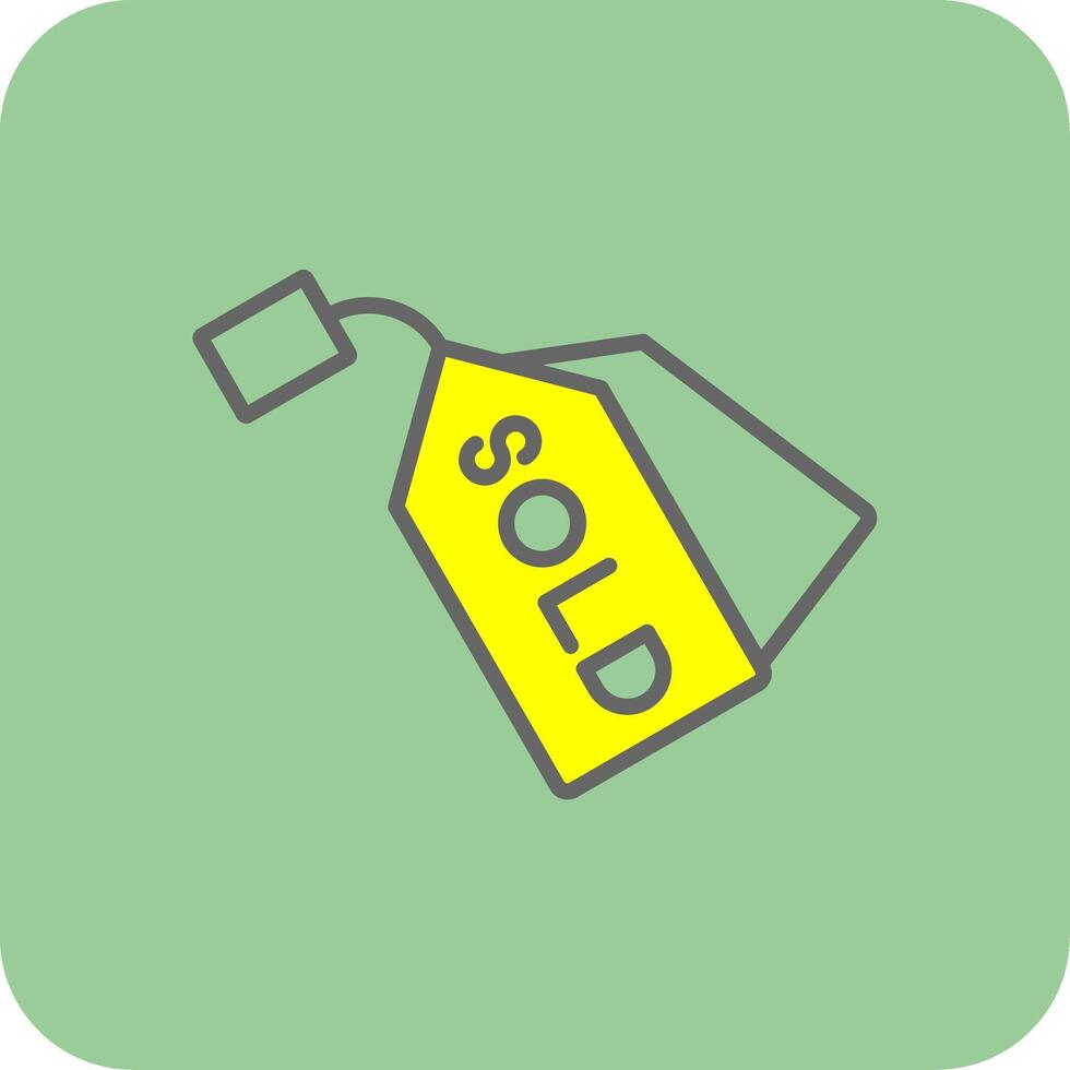 Sold Filled Yellow Icon vector