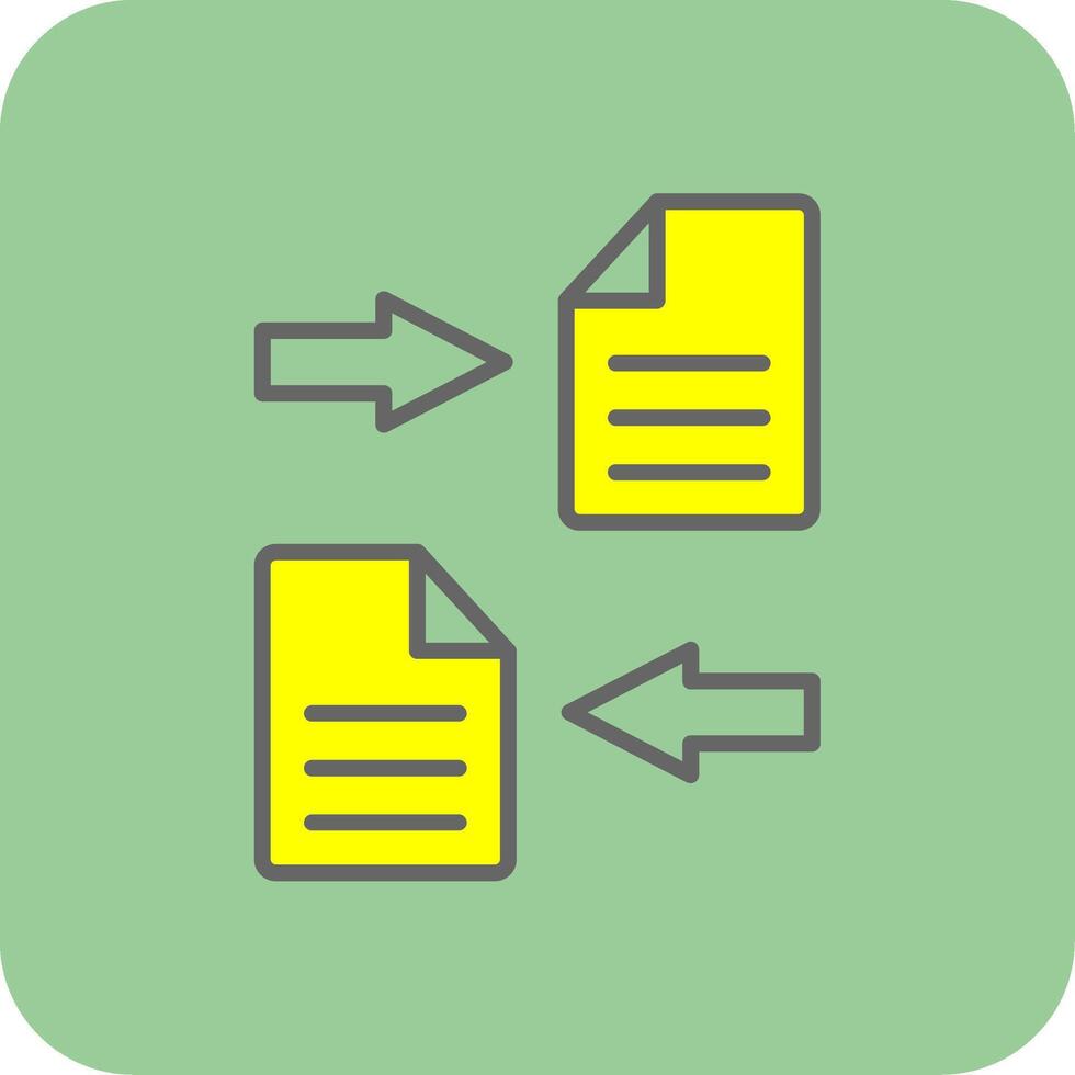 File Sharing Filled Yellow Icon vector