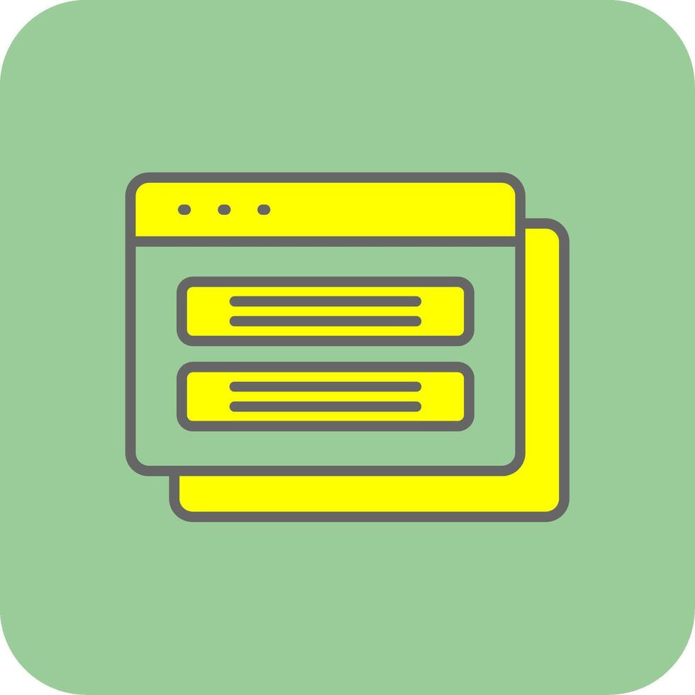 Browser Filled Yellow Icon vector