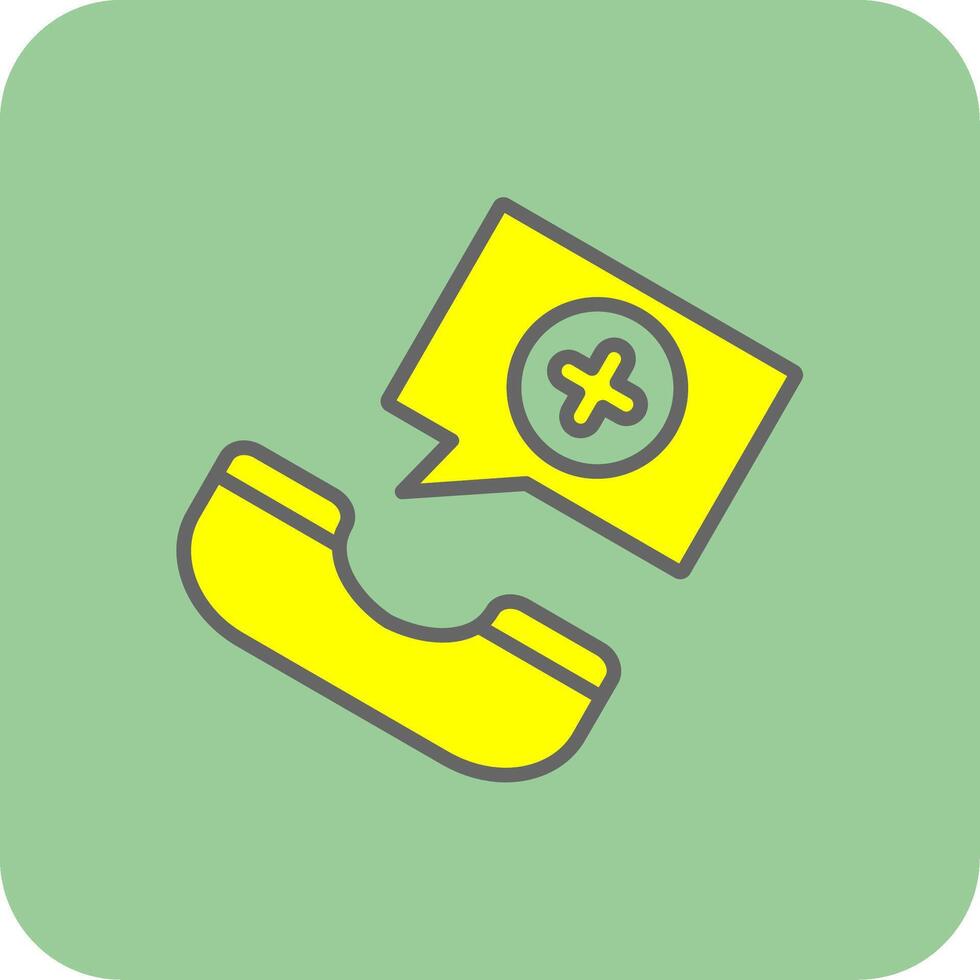 Doctor On Call Filled Yellow Icon vector