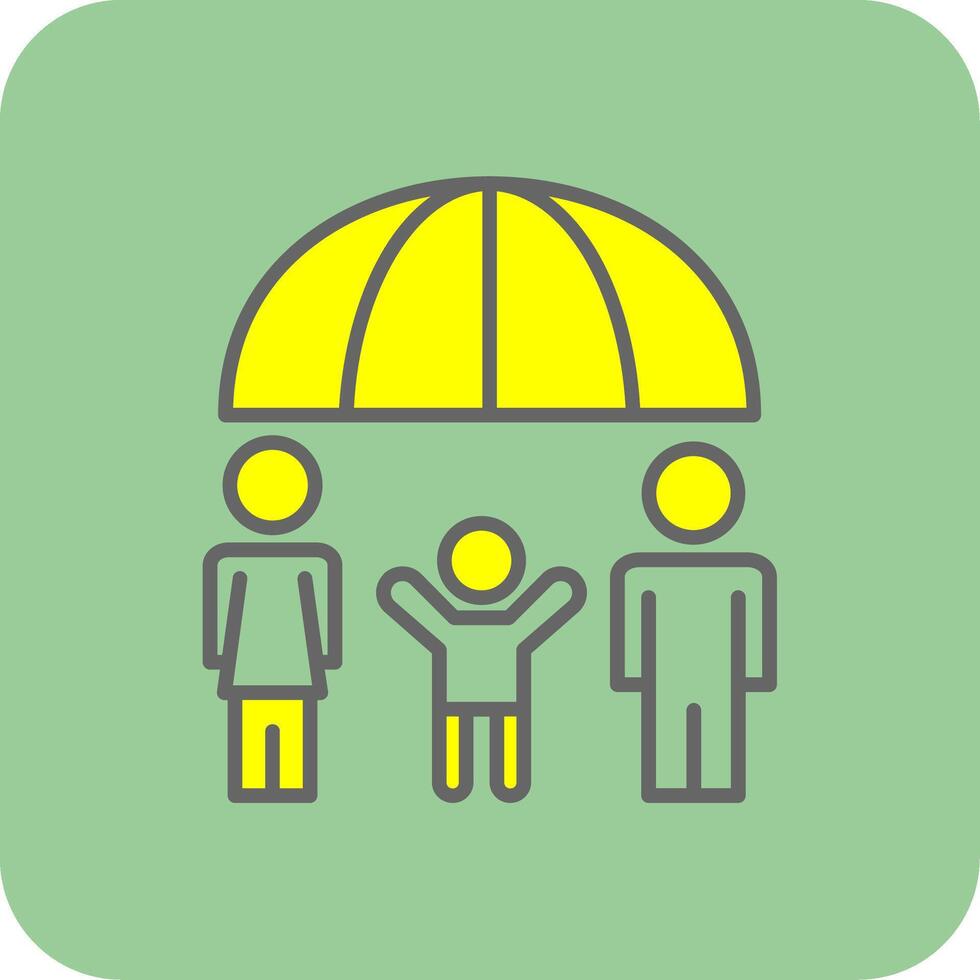 Family Health Insurance Filled Yellow Icon vector