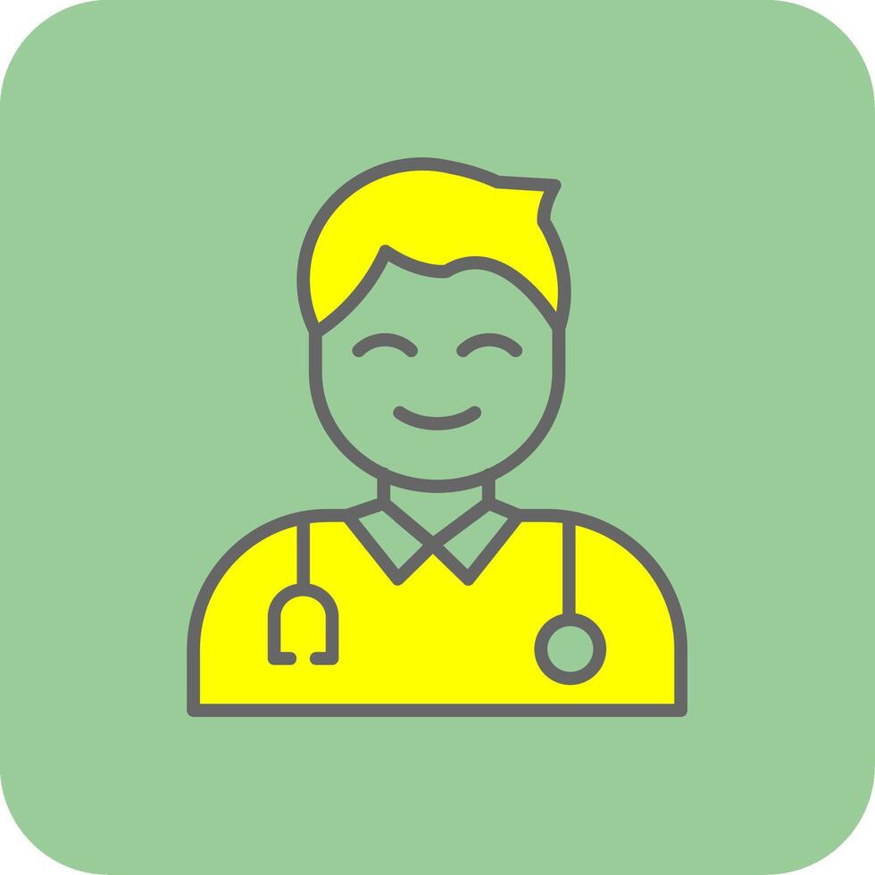 Male Doctor Filled Yellow Icon vector