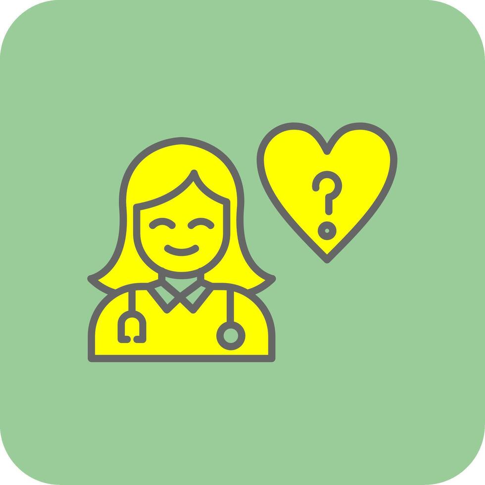 Ask a Doctor Filled Yellow Icon vector