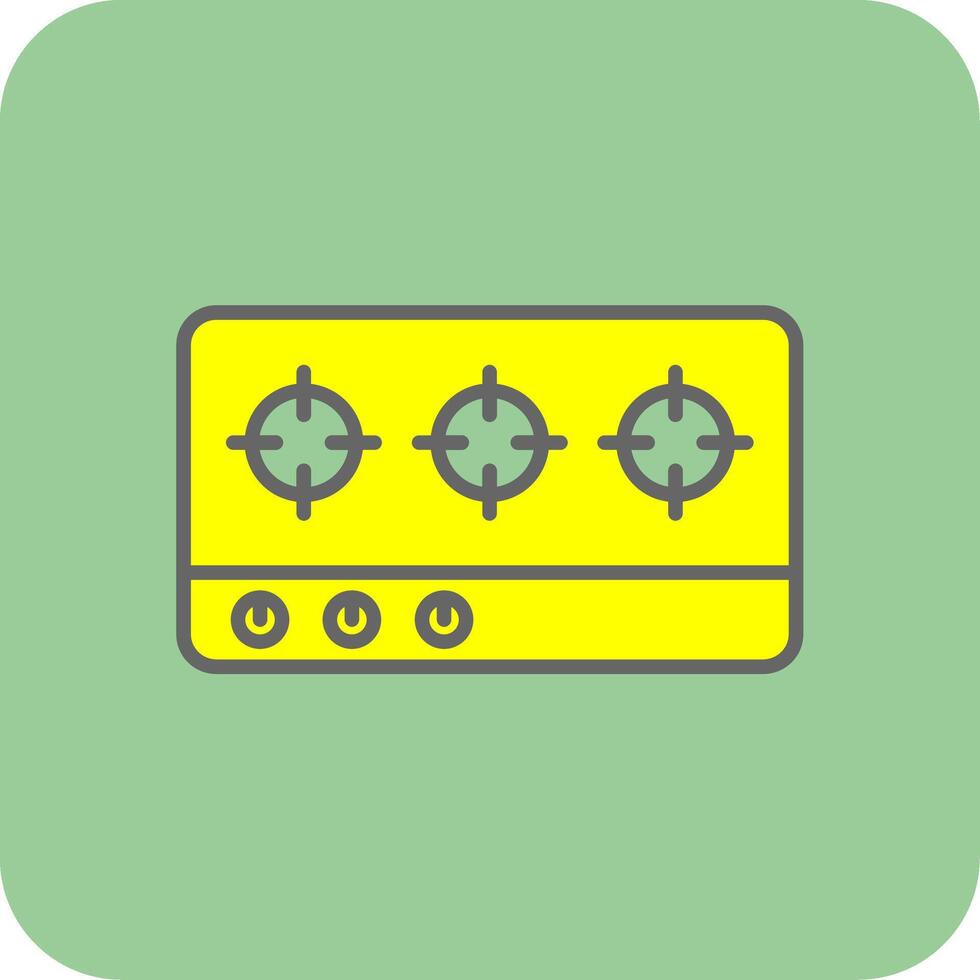 Hob Filled Yellow Icon vector