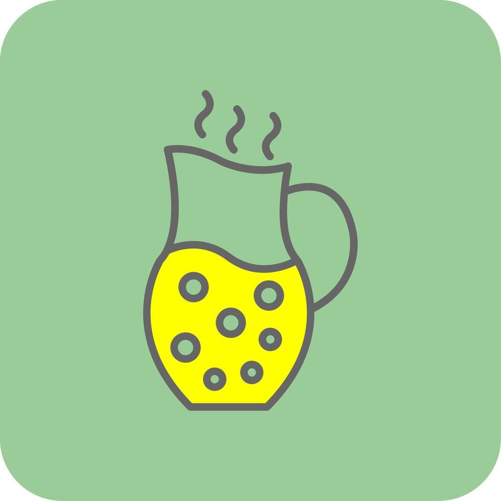 Jug Filled Yellow Icon vector