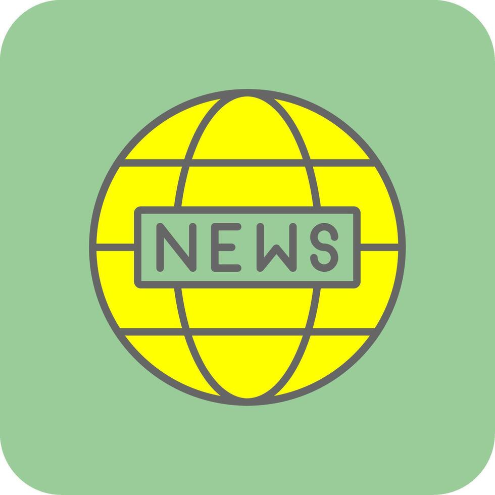 World News Filled Yellow Icon vector