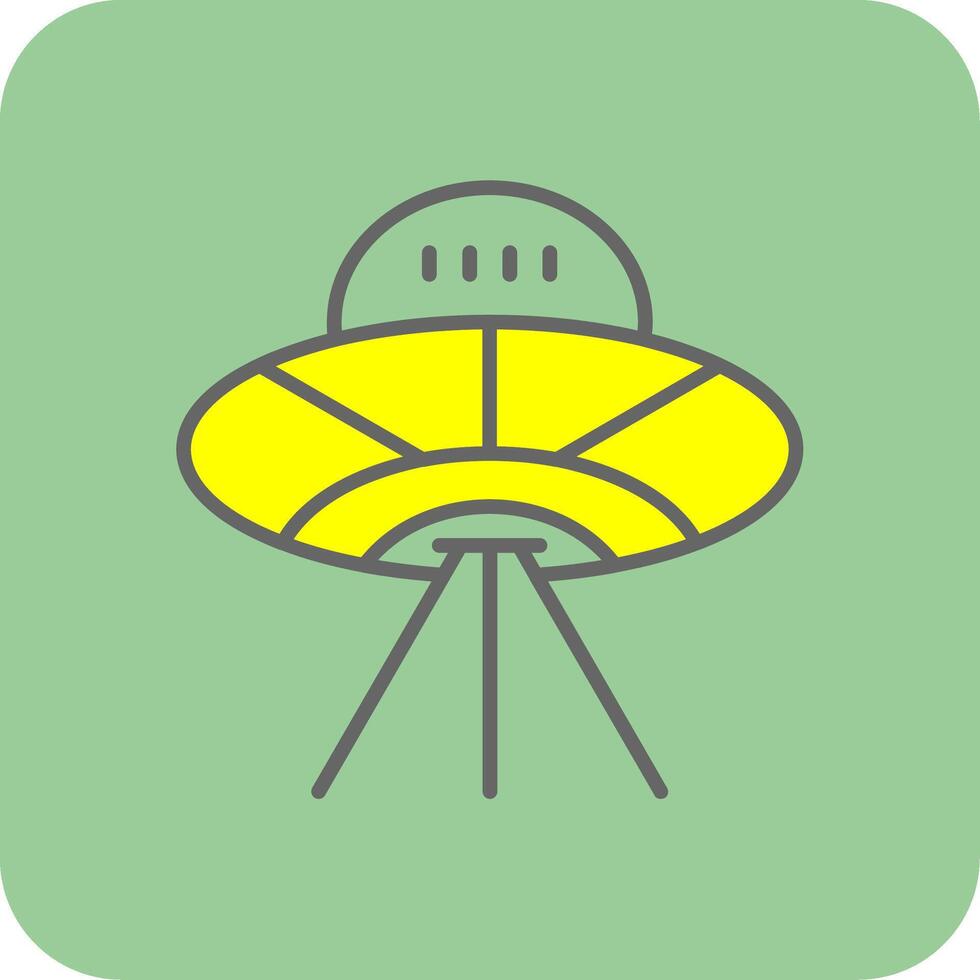 extraterrestre astronave lleno amarillo icono vector