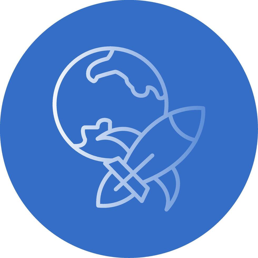 Rocket Ship Flat Bubble Icon vector