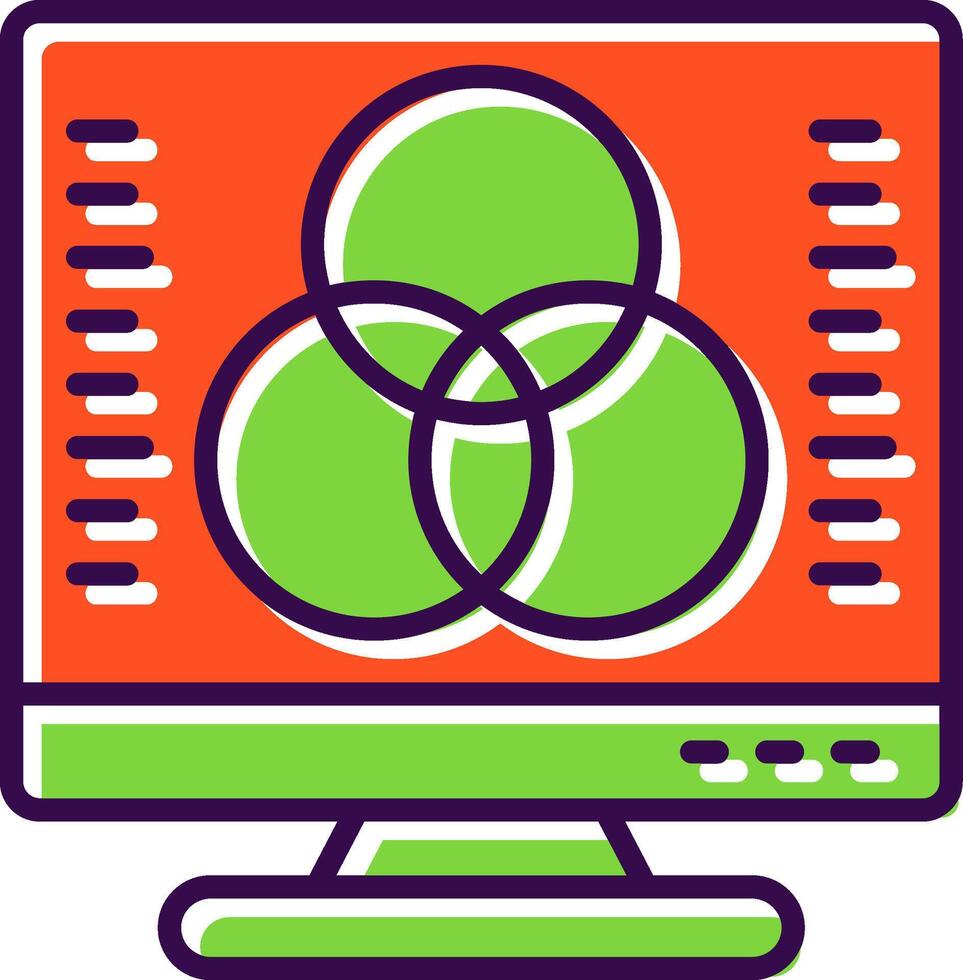 Desktop Computer filled Design Icon vector