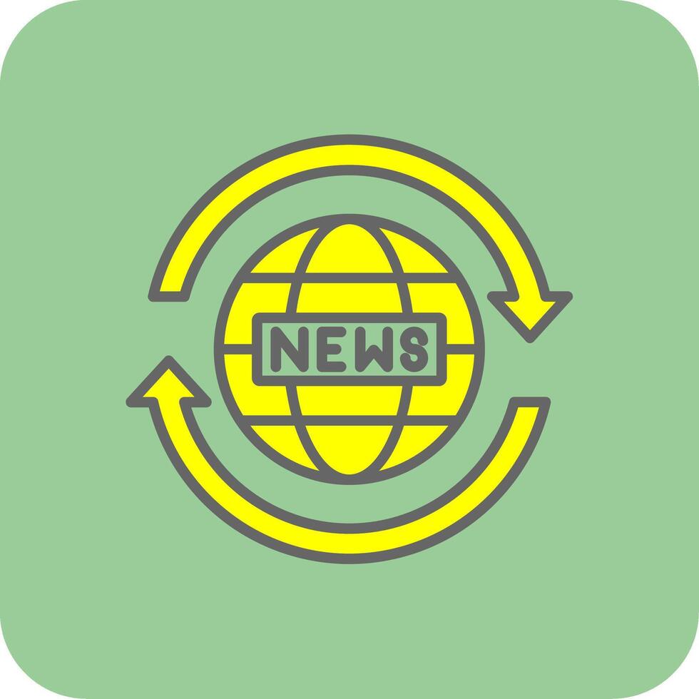 News Report Filled Yellow Icon vector