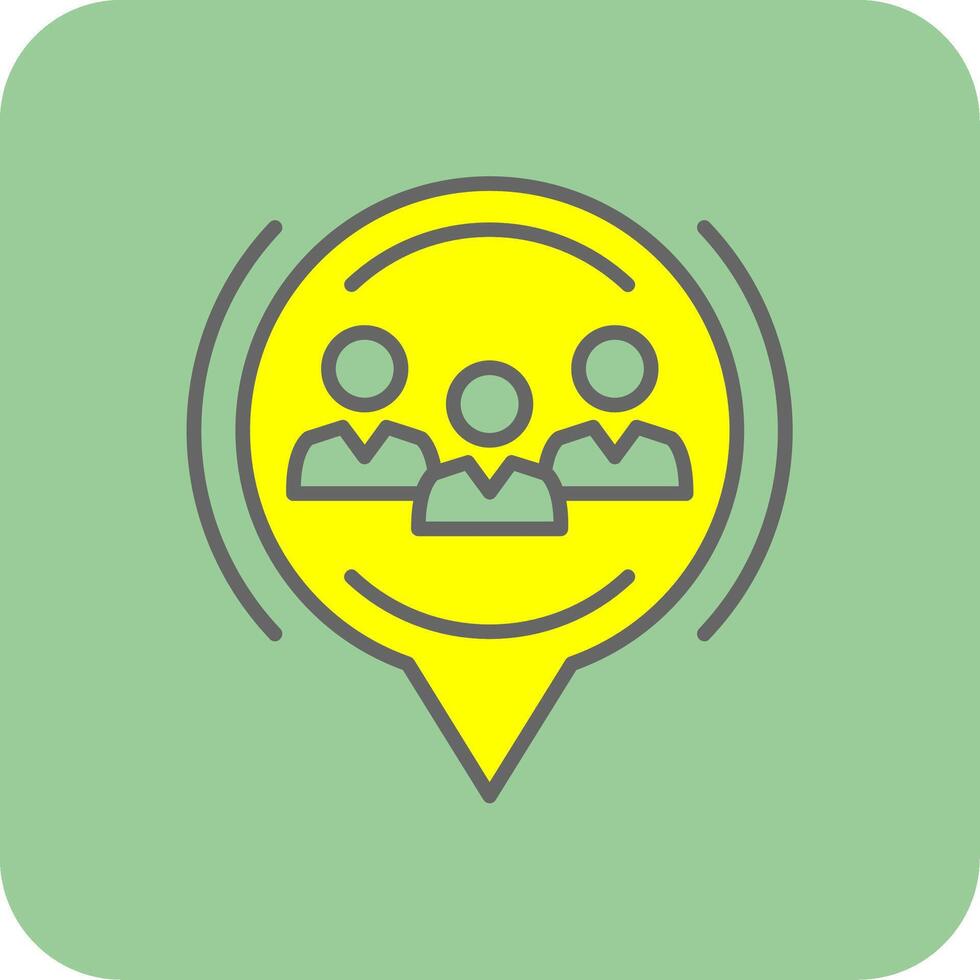 People Filled Yellow Icon vector