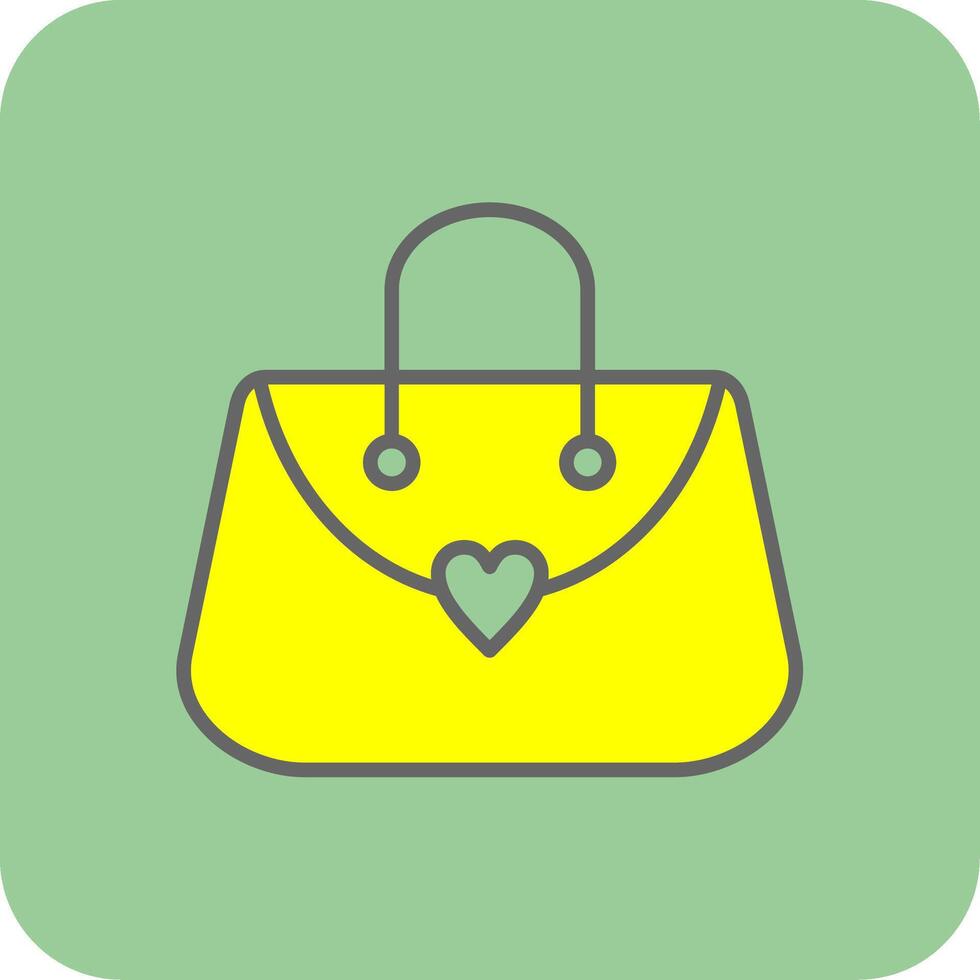 Purse Filled Yellow Icon vector