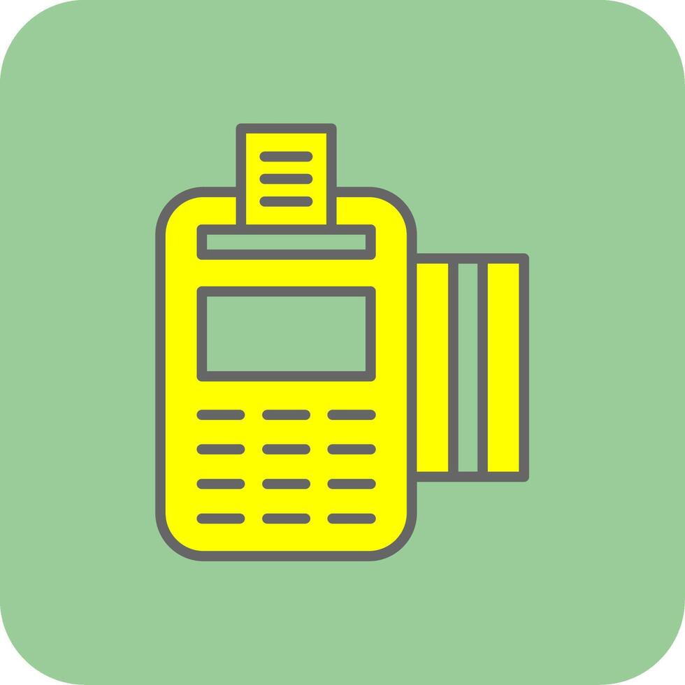 pos terminal lleno amarillo icono vector