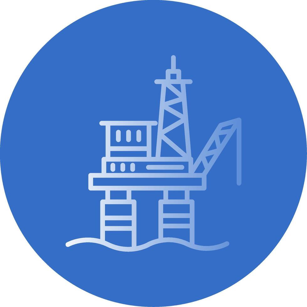 Drilling Rig Flat Bubble Icon vector