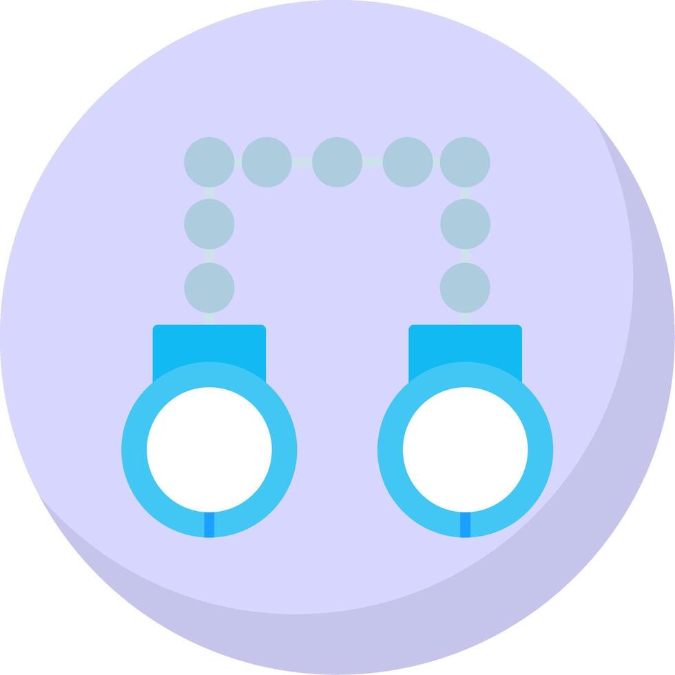 Hand Cuffs Flat Bubble Icon vector