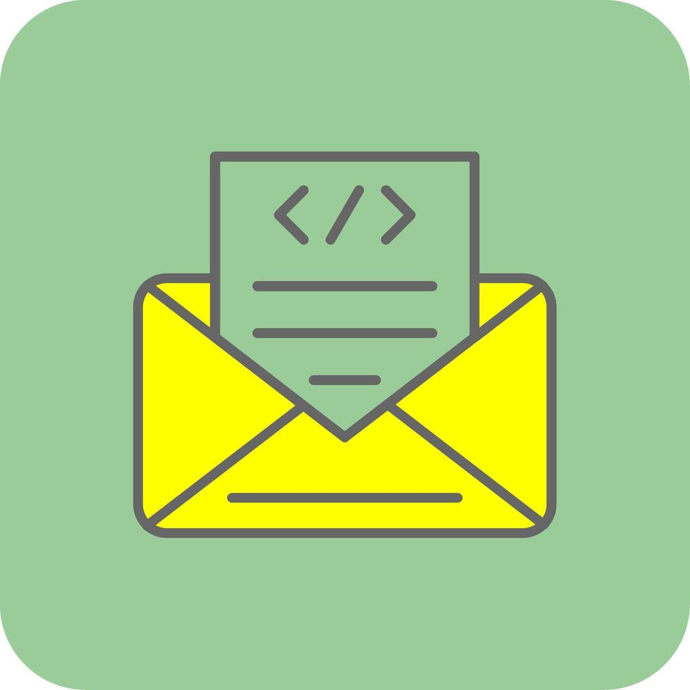 Envelope Filled Yellow Icon vector