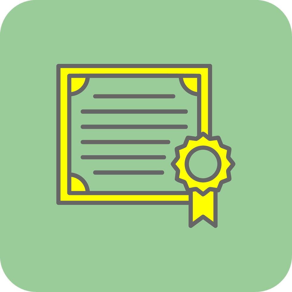 Diploma Filled Yellow Icon vector