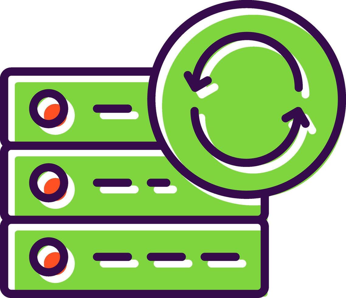 Data Synchronization filled Design Icon vector