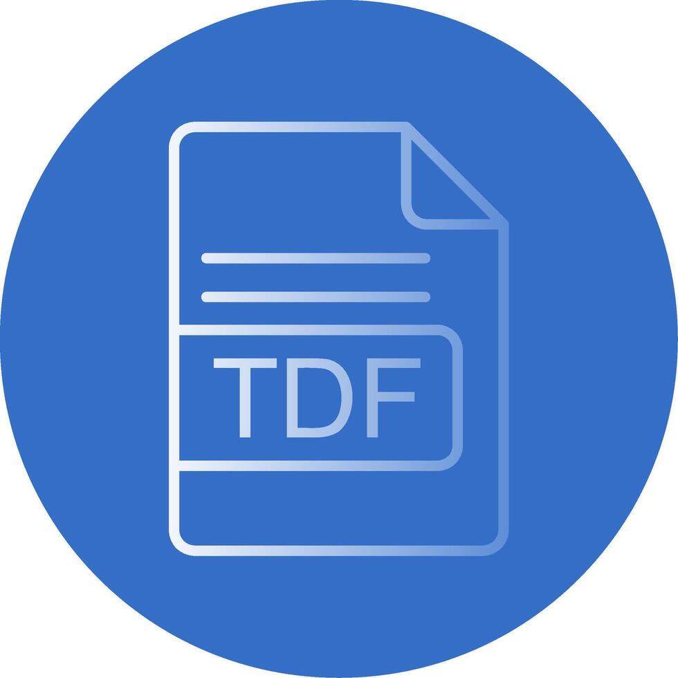 TDF File Format Flat Bubble Icon vector