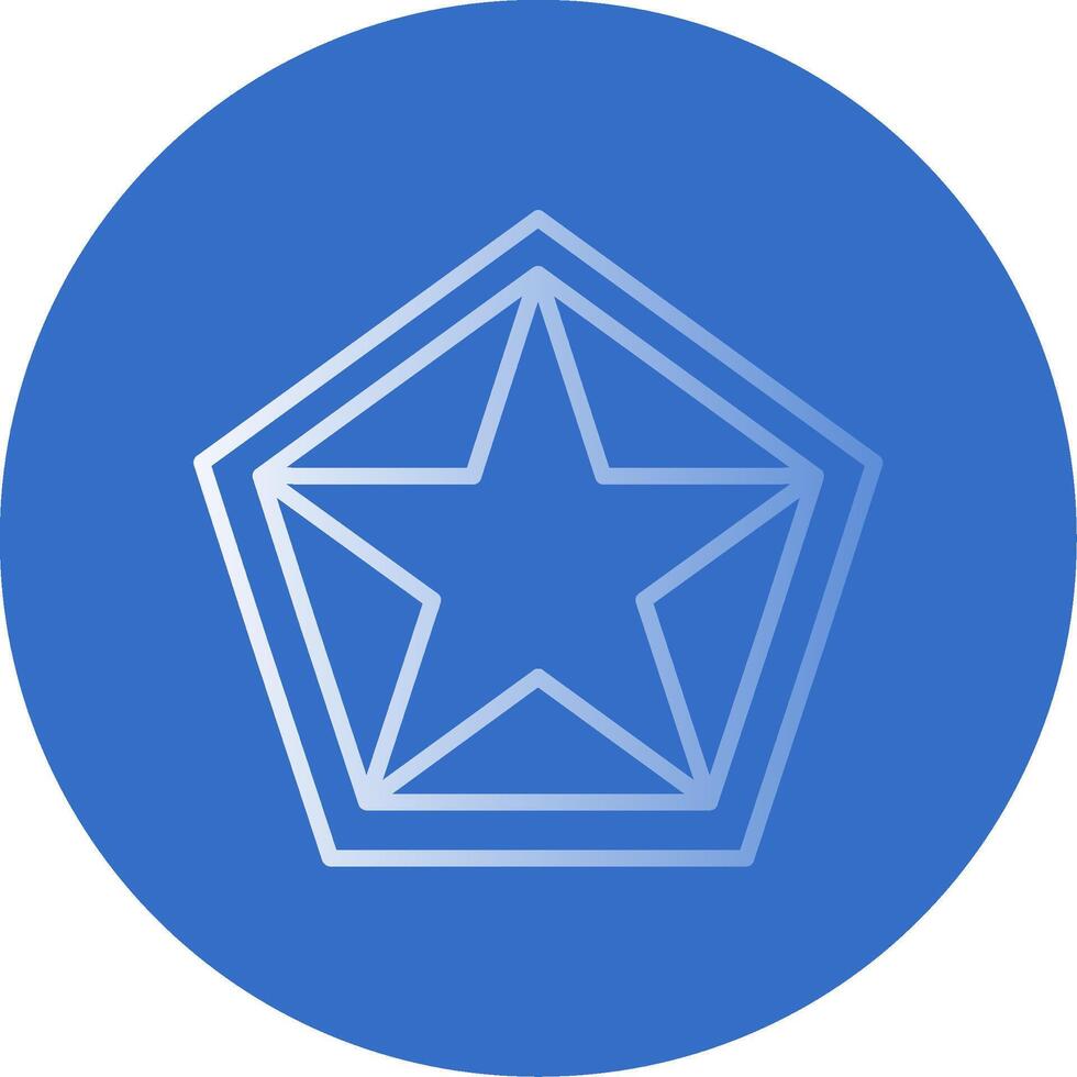 Star Pentagon Flat Bubble Icon vector