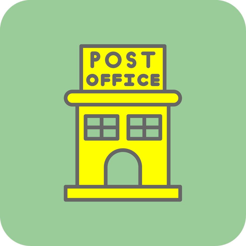 Post Office Filled Yellow Icon vector
