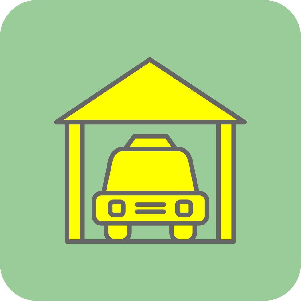 Garage Filled Yellow Icon vector