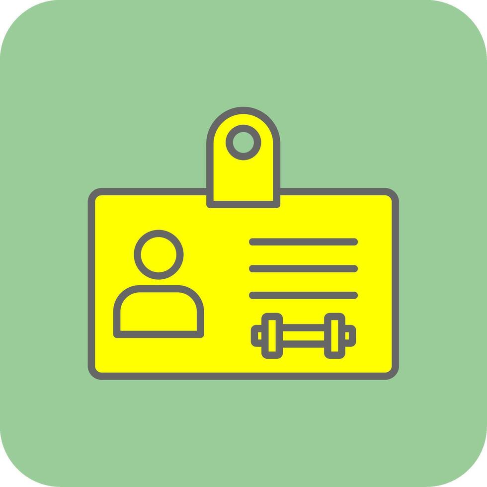 Member Card Filled Yellow Icon vector