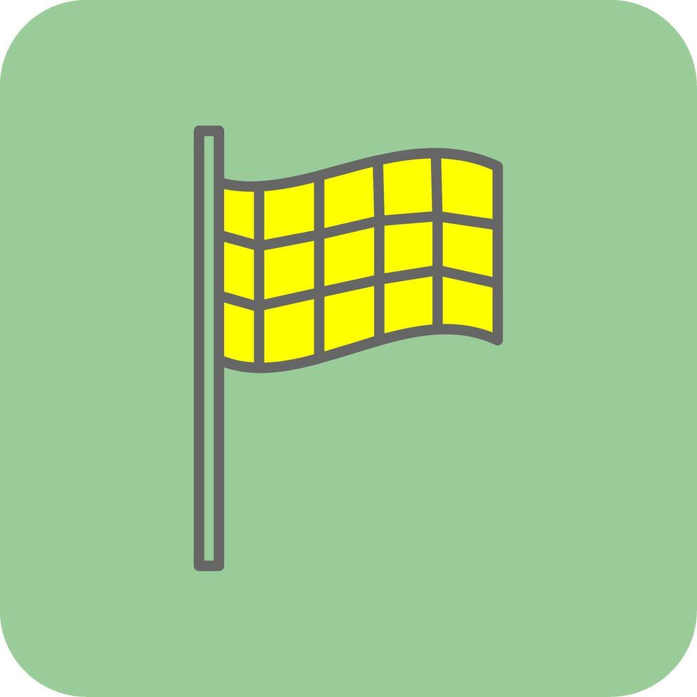 Racing Flag Filled Yellow Icon vector