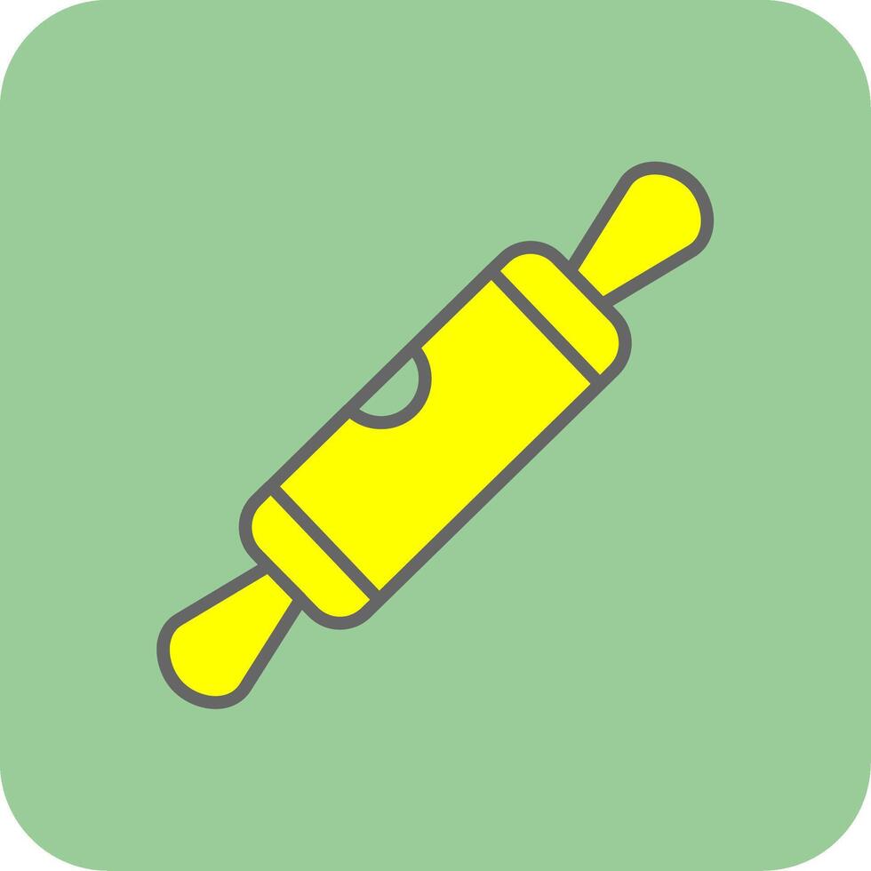Rolling Pin Filled Yellow Icon vector