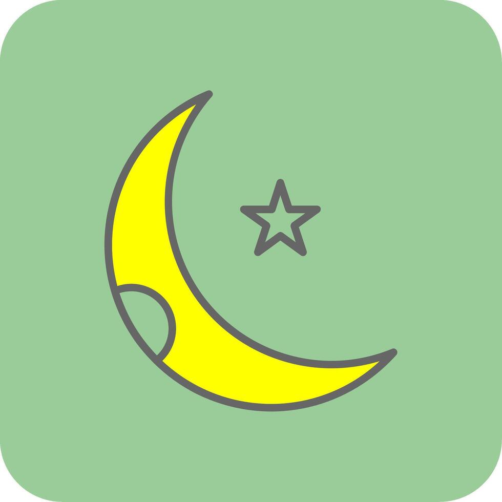 Moon Filled Yellow Icon vector