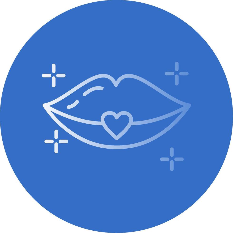 Lips Flat Bubble Icon vector