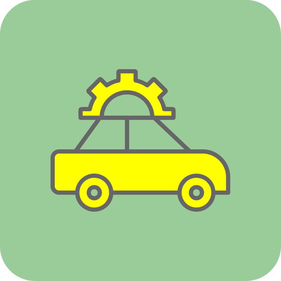 Car Repair Filled Yellow Icon vector