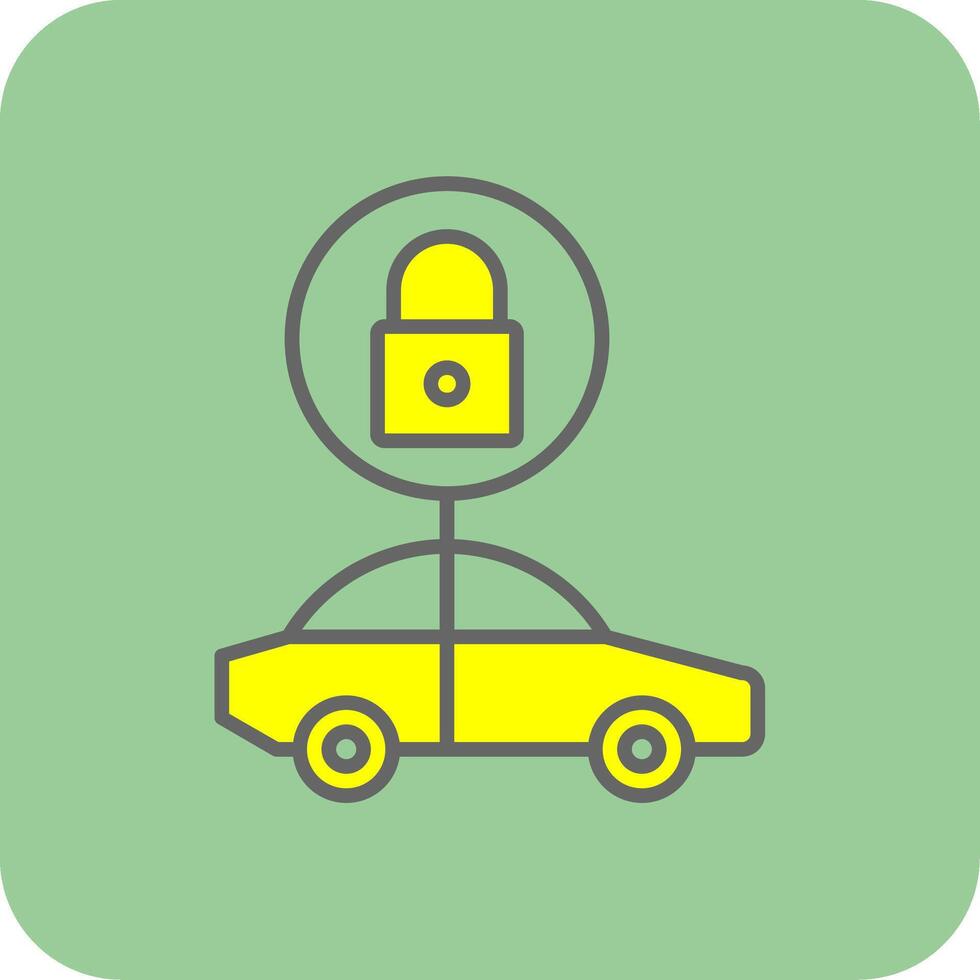 Secured Filled Yellow Icon vector