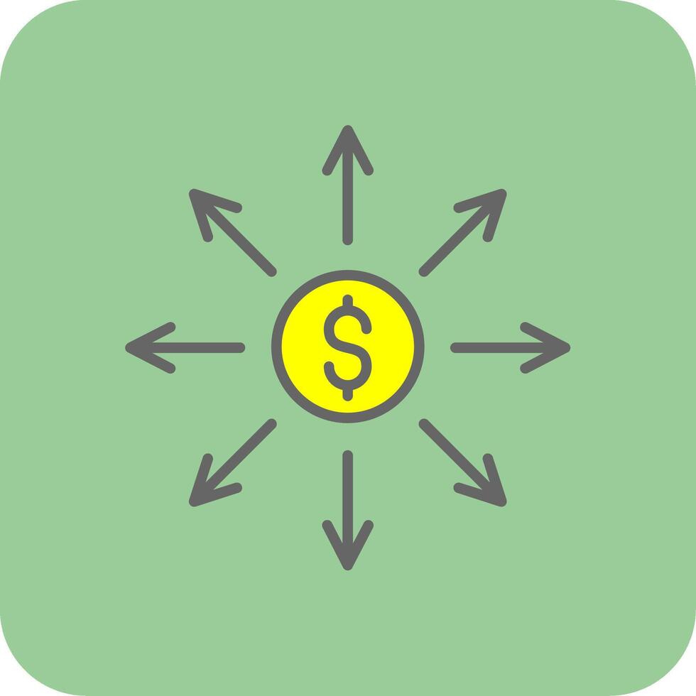 Affiliate Marketing Filled Yellow Icon vector