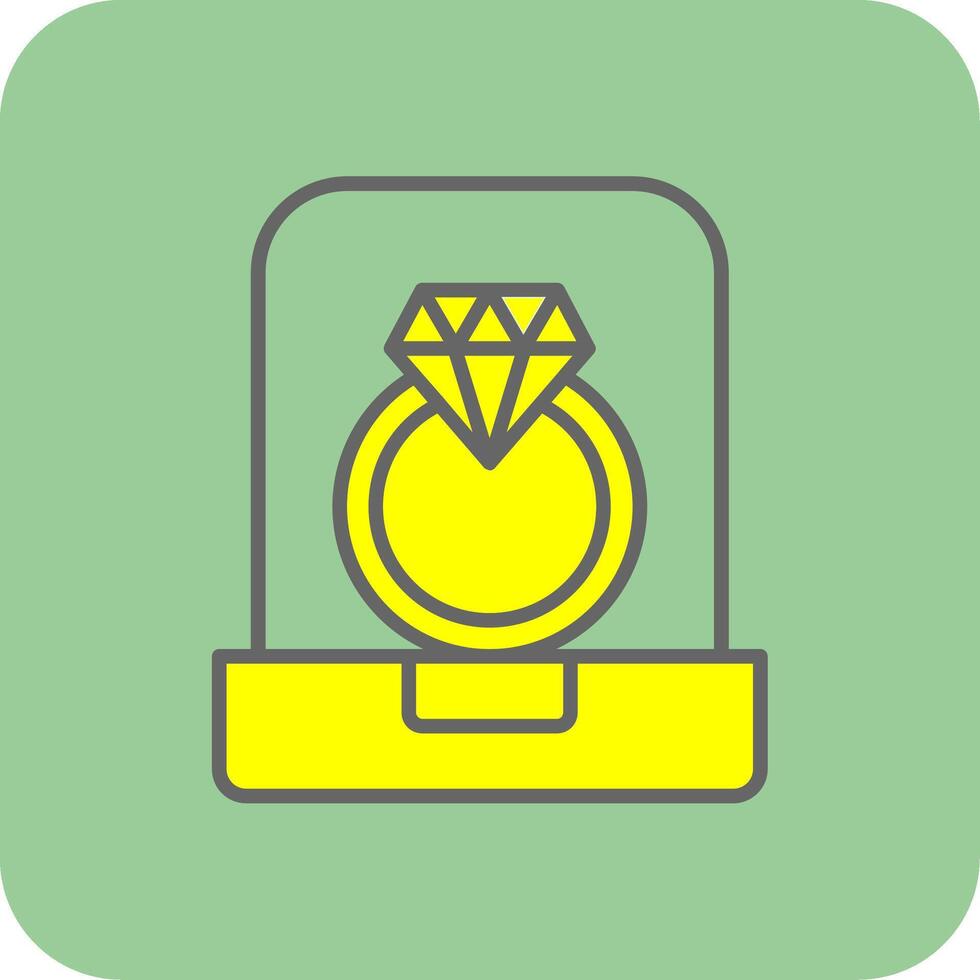 Diamond Ring Filled Yellow Icon vector