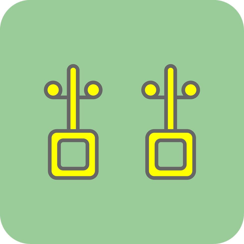 Stud Earrings Filled Yellow Icon vector