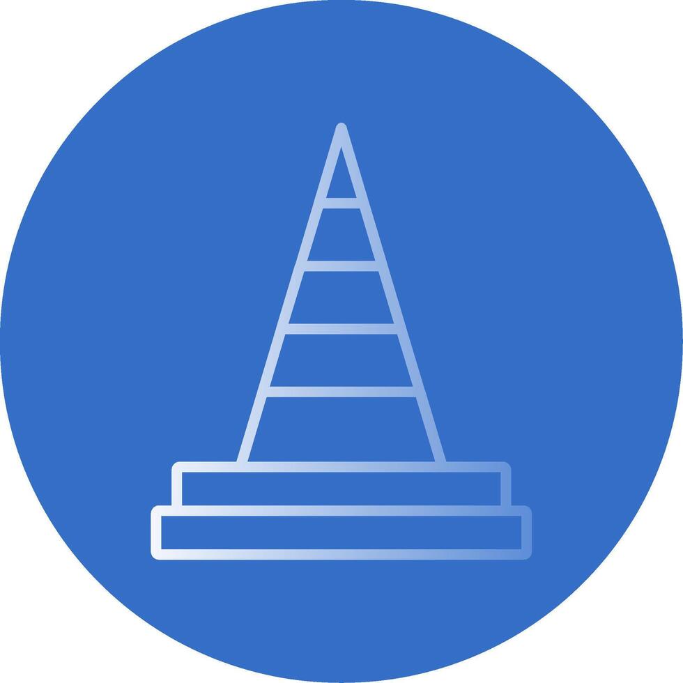Traffic Cone Flat Bubble Icon vector