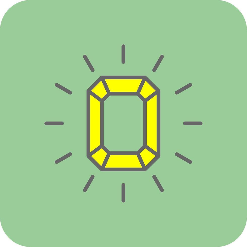 Gem Filled Yellow Icon vector