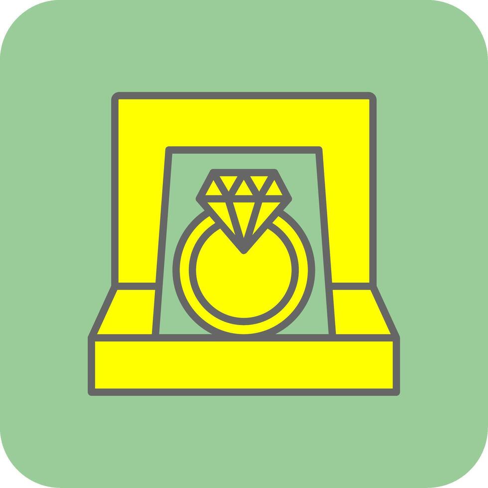 Diamond Ring Filled Yellow Icon vector