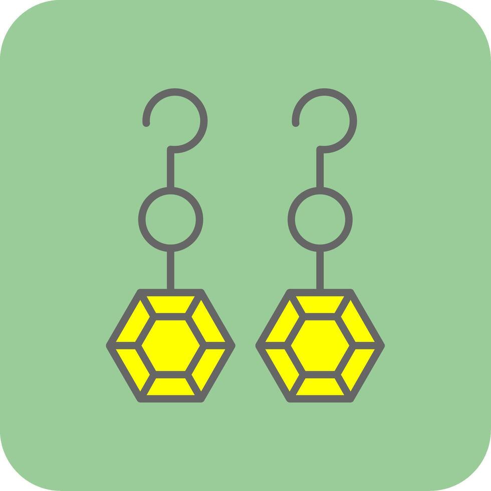 Earrings Filled Yellow Icon vector