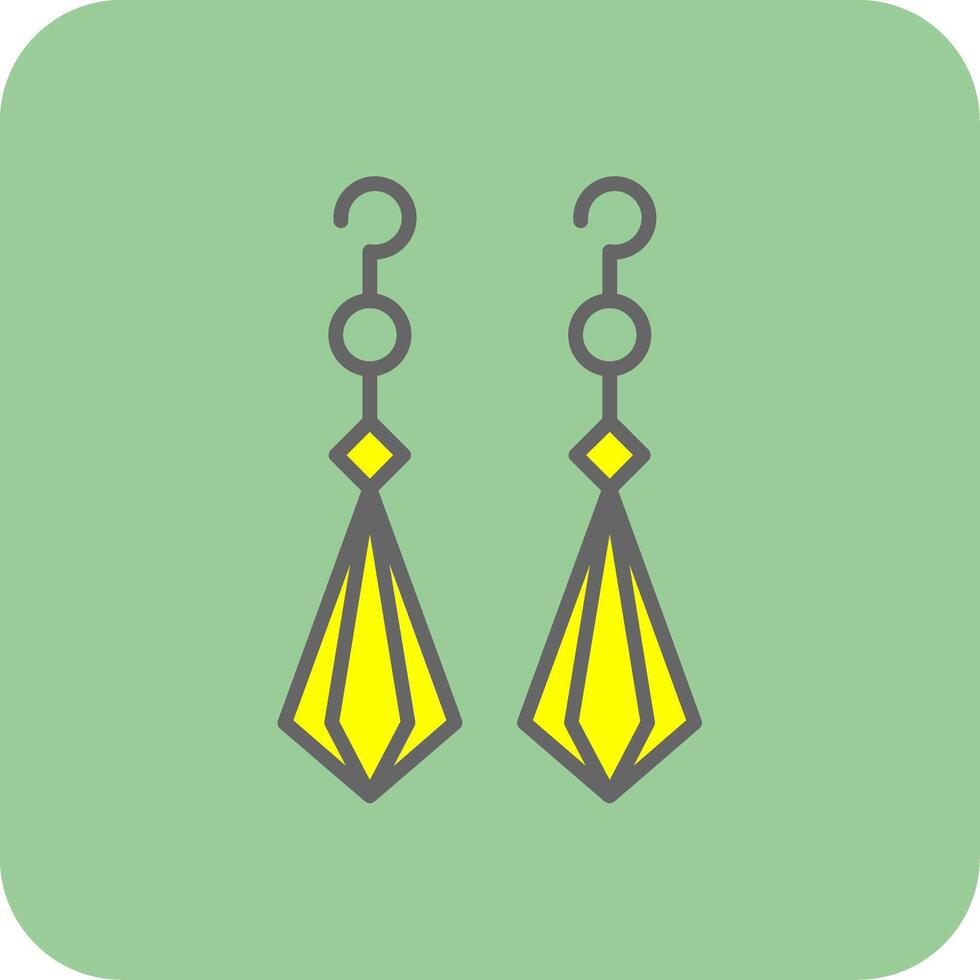 Earrings Filled Yellow Icon vector