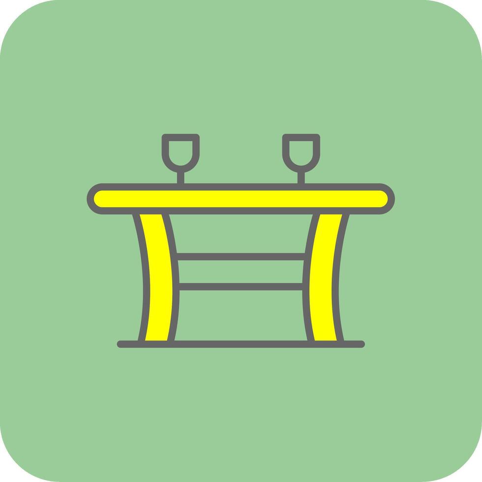 Table Filled Yellow Icon vector