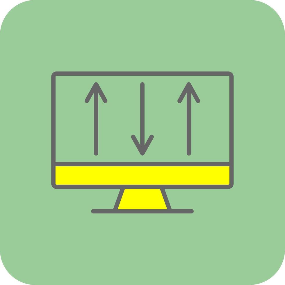 Server Control Filled Yellow Icon vector