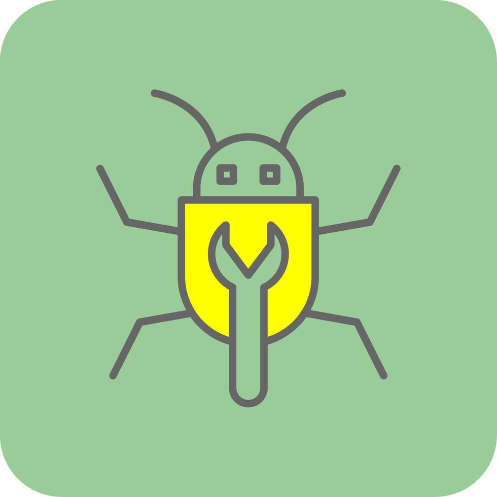Bug Fixing Filled Yellow Icon vector