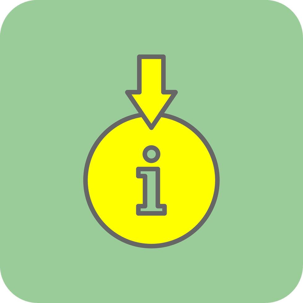 Information Download Filled Yellow Icon vector