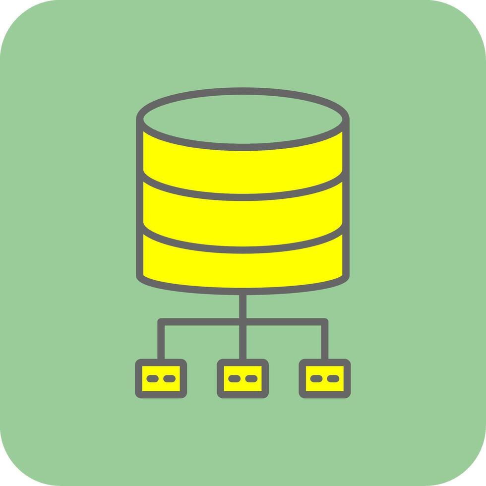 Database Architecture Filled Yellow Icon vector