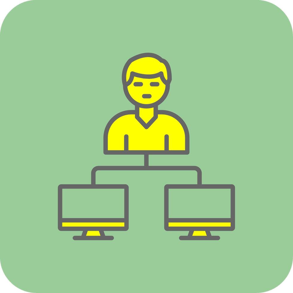 Server Client Filled Yellow Icon vector